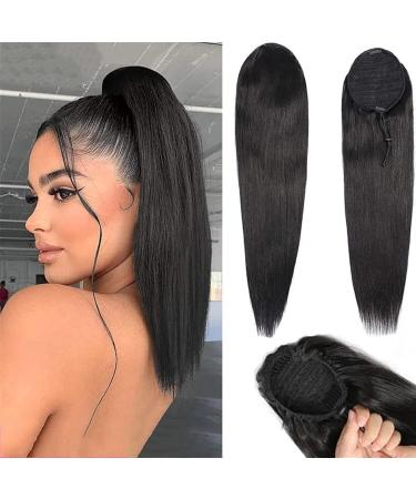 Human Hair Ponytail Hair Piece Straight Ponytail Human Hair Extension Clip In Drawstring Ponytail Extension Natural Color Brazilian Remy Hair Straight Ponytail Hairpieces for Women Ponytail Hairpiec 22inch (55cm) Straight - Buy Online on GoSupps.com