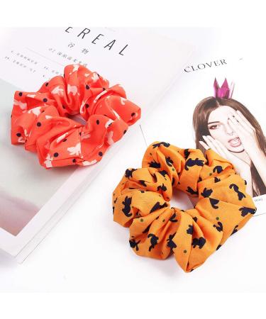4 Pack Cat Hair Scrunchies for Girls - Cute Cat Hair Ties Accessories for Women - Chiffon Cartoon Scrunchy Hair Bands - Buy Online on GoSupps.com