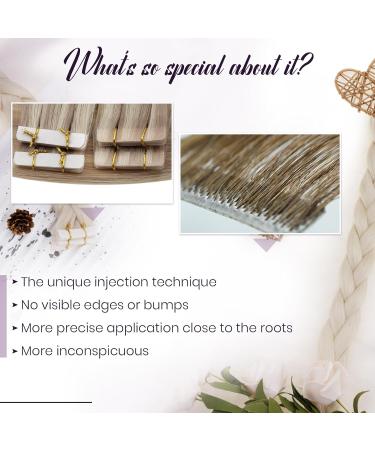 Laavoo Real Hair Tape Extensions Blonde Highlight Seamless 35cm #P18/613 | 5pcs Virgin Ash Blonde HairExtensions - Buy Online on GoSupps.com