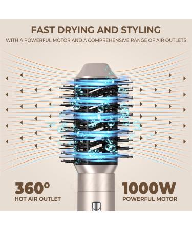 6 in 1 Air Styler & Hot Air Brush - Gold Hair Dryer Brush & Thermal Styling Appliances for Effortless Hair Care - Buy Online on GoSupps.com
