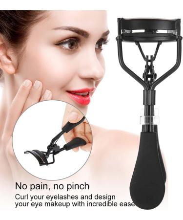 Verdant Touch Stainless Steel Eyelash Curler Stainless Steel Eyelash Curler Silicone Ring Pad Eye Lash Curling Tool Black Professional Cosmetic Tool - Buy Online on GoSupps.com