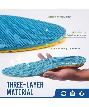 XINIFOOT Plantar Fasciitis Insoles - 2 Pairs High Elastic Cushioning Running Inserts for Men | Breathable Shock Absorption Foot Relief (US 8-11 - Buy Online on GoSupps.com