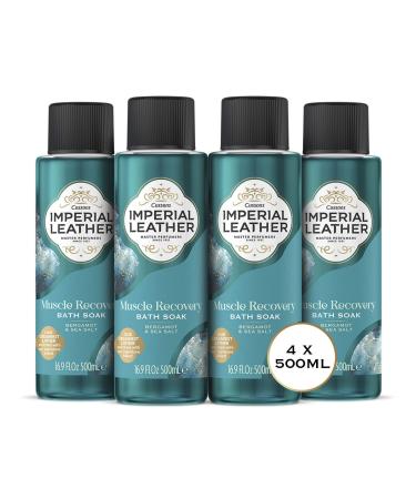 Imperial Leather Muscle Recovery Bath - Refreshing Bubble Bath & Restaurant, Bergamot & Sea Salt Scent - Gentle Skin Care Bulk (4 x 500ml), White