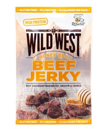 Wild West Beef Jerky - 16 Pack Honey BBQ 25g | High Protein Snack | Premium Dry Meat - Buy Online on GoSupps.com