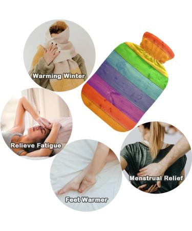 Buy Naanle Wood Rainbow Heat Bottle with Cover - 1L Hot Water Bottle for Bed Hand and Feet Warmer | Pain Relief & Heat Therapy - International Shipping Available - Buy Online on GoSupps.com