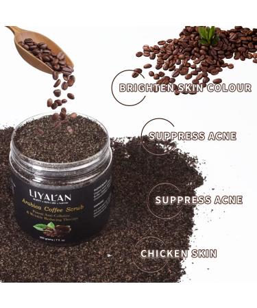 Liyalan Arabica Coffee Body Scrub Cream - Exfoliating, Moisturizing & Anti-Cellulite Treatment - 7 oz - Buy Online on GoSupps.com