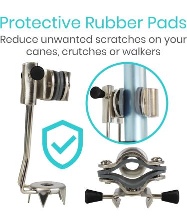 Vive Cane Tips for Ice - Heavy Duty Metal 4-Prong Attachments (2 Pack) | Winter Safety Grip for Walking Sticks, Trekking Poles, Crutches - Buy Online on GoSupps.com