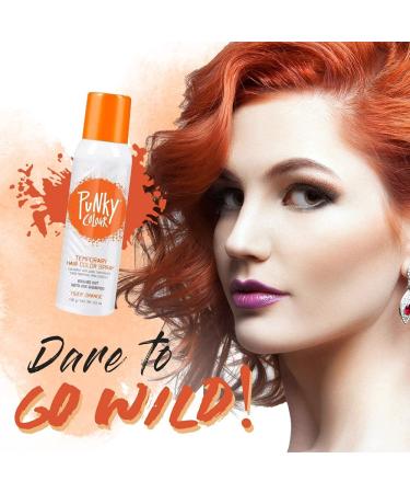 Punky Temporary Hair Color Spray Tiger Orange Non-Sticky Non-Damaging Hair Dye Instant Vivid Hair Color 3.5 oz 2-Pack 3.5 Ounce (Pack of 2) Tiger Orange - Buy Online on GoSupps.com