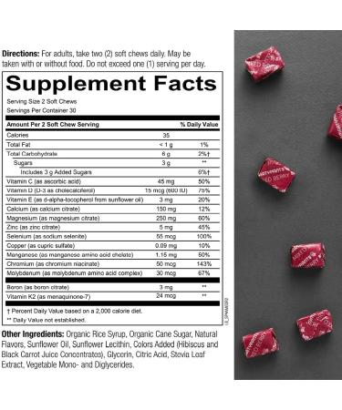 SmartyPants Adult Mineral Vitamins: Calcium, D3, Zinc - 60 Soft Chews for Energy & Immune Support - Buy Online on GoSupps.com
