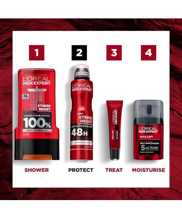 L'Oreal Paris Men Expert Stress Resist Deodorant 250 ml Pack of 6 Fresh 1 count (Pack of 1) - Buy Online on GoSupps.com
