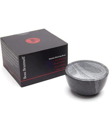 Beau Brummell Marble Shaving Soap Bowl - Handmade 100% Natural Marble, Grooved Interior for Maximum Lather | Heat Retaining Black Stone for Luxurious Hot Shave - Buy Online on GoSupps.com