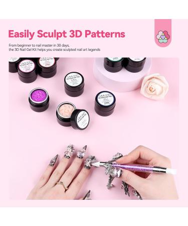  Saviland SAVILAND 3D Sculpture Nail Gel 12 Colors Non Sticky Solid Sticky Multifunctional Nail Art Sculpture for Home Nail Sculpting and Modelling - Buy Online on GoSupps.com
