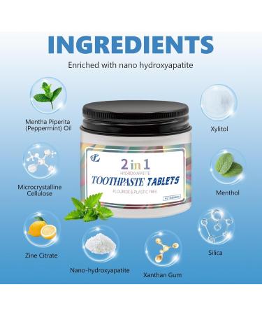 2 in 1 Nano Hydroxyapatite Toothpaste Tablets | Fluoride-Free Eco-Friendly Natural Coconut Mint Flavor | Perfect for Travel - Buy Online on GoSupps.com
