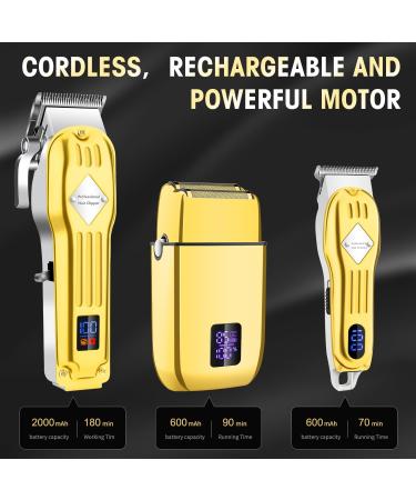 Zesuti Hair Clippers Set & Electric Shavers for Men Cordless Beard Trimmer Hair Trimmer Men's Beard Grooming Kit Professional Electric Razor Barber Hair Cutting Kit Gold - Buy Online on GoSupps.com