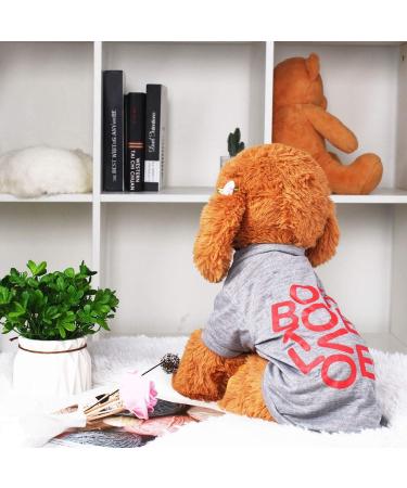sourcing map Dog T Shirt Printed Dog Christmas Shirt Puppy Clothes Sweatshirt Soft Cotton Short Sleeve Dog Shirt Pet Clothing Apparel Gray Red M M Gray Red - Buy Online on GoSupps.com