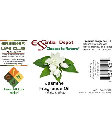 Jasmine Fragrance Oil 4 oz - Premium Aromatic Oil in Amber Glass Bottle - International Shipping Available - Buy Online on GoSupps.com