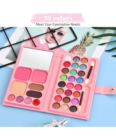 Complete Makeup Palette Set with Eyeshadows, Lipstick, Blush, Brow Powder, Shading Powder, Brushes & Mirror - Buy Online on GoSupps.com