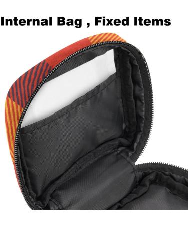 Portable Women's Menstrual Storage Bags | Cute Checkered Orange Bags for Pads Tampons & Menstrual Cups | Ideal for Teens - Buy Online on GoSupps.com
