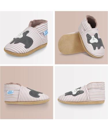 Leather Baby Shoes with Soft Sole | Bridget Bulldog Design | 0-6 Months | Boy & Girl Toddler Walking Shoes - Buy Online on GoSupps.com
