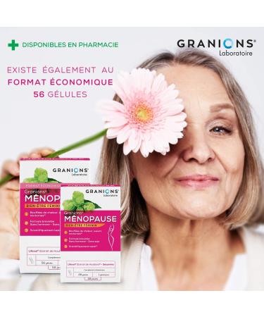 Menopause Granions Softgels | Anti Hot Flushing Treatment | Tested and Approved for Pre-Menopause and Menopause - Relies All Symptoms | Hormone Free Soy Free | FR Brand | 56 Capsules - Buy Online on GoSupps.com