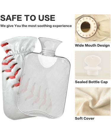 Naanle 1L Baseball Pointed Hot Water Bottle - Transparent Sports Heat Bottle for Bed Hand & Feet Warmer | Pain Relief & Cold Therapy - Buy Online on GoSupps.com