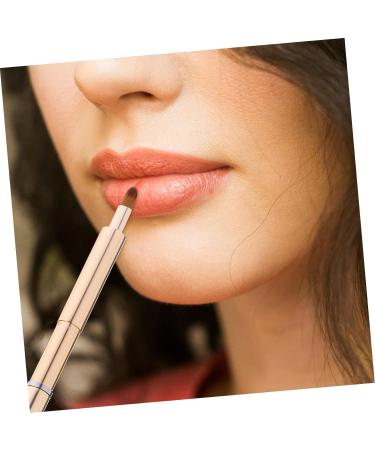 DRESSOOS Portable Lip Brush Lip Scrubber Brush Lip Scruber Lipstick Lip Gloss Brush Lip Gloss Applicator Tricolor Makeup Tools Lip Makeup Beauty Tools Makeup Brush Artificial Fiber 13.40X0.90X0.90CM Golden - Buy Online on GoSupps.com