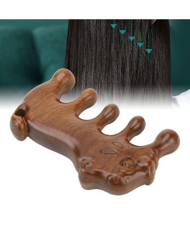GFRGFH Wooden Head Scalp Comb Animal Shape Dredge Meridian Sandalwood Wide Tooth Massage Comb