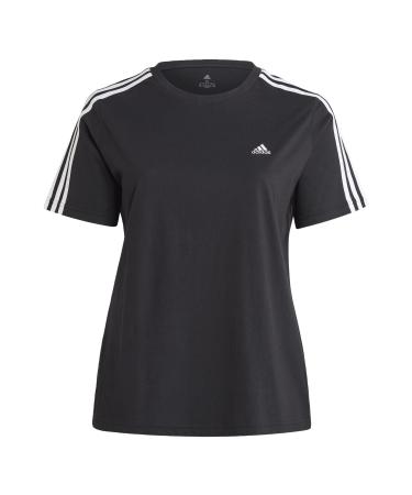 adidas Female Adult Essentials Slim 3-Stripes T-Shirt (Plus Size) T-Shirt (Short Sleeve) 46-48 Black/White