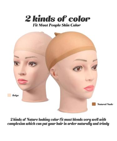 100 Pieces Elastic Wig Caps for Wigs - Beige and Nude Nylon Stocking Caps - Buy Online on GoSupps.com