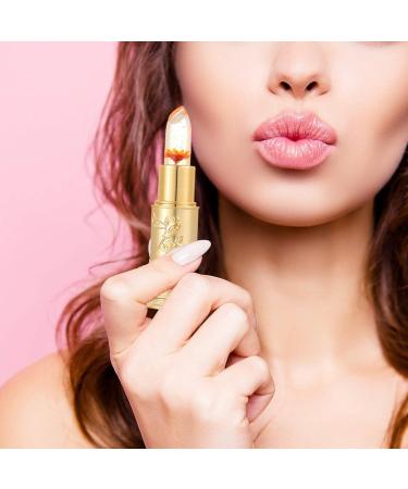 Moisturizing Nourishing Jelly Lipstick | Long Lasting Nourishing Lip Balm | Gold Leaf Temperature Color Lip Balm Flower Scented Rianpesn - Buy Online on GoSupps.com