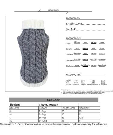 Buy Gojiny Dog Sweater Vest | Warm Knitted Coat for Small Medium & Large Dogs | XL Gray - Buy Online on GoSupps.com