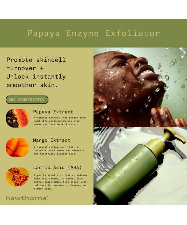Hawthorne Men's Papaya Enzyme AHA Exfoliator | Face Treatment for Dull Skin Smooths Bumps & Opens Pores | 3.9 Fl Oz - Buy Online on GoSupps.com