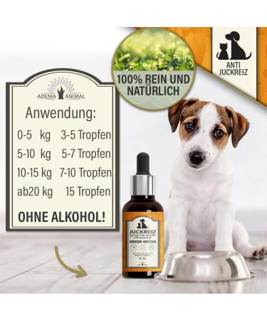 Adema Animal Itching Bach Flower Drops for Dogs & Cats - Skin Irritation Relief Natural Skin & Fur Care - Alcohol-Free - 50ml - Buy Online on GoSupps.com