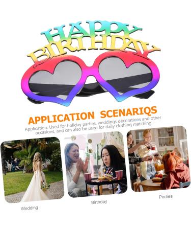 HOMSFOU 2pcs Birthday Glasses Heart Shaped Sunglasses Summer Gifts Kids Sun Glasses Birthday Party Sunglasses Pool Party Sunglasses Luau Dress Eyeglasses Glasses Evening Dress Blindfold 14.5X14X9.5CMx4pcs Colorfulx4pcs - Buy Online on GoSupps.com