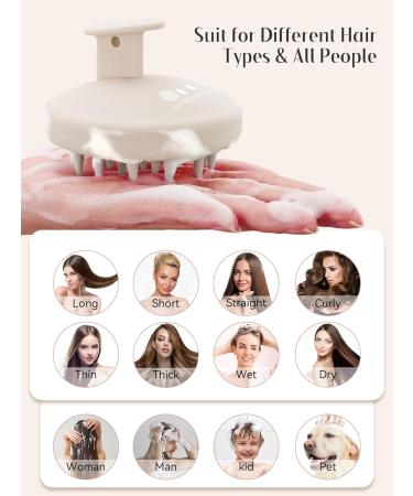 Heeta Scalp Massage Brush | Silicone Hair Brush for Wet & Dry Use | Soft Bristles | Oatmeal Color | Enhance Hair Health - Buy Online on GoSupps.com