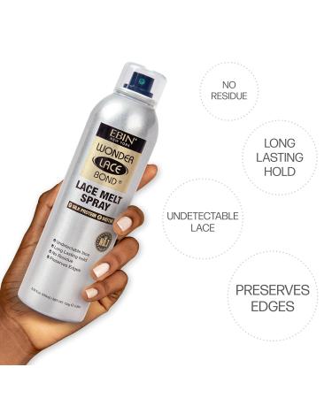 EBIN NEW YORK Wonder Lace Melt Aerosol Spray - Silk Protein + Biotin Infused (180ml./ 6.08oz) - Preserves Edges & Undetectable Lace | Long lasting hold | No Residue 6.08 Fl Oz (Pack of 1) Silk Protein + Biotin - Buy Online on GoSupps.com