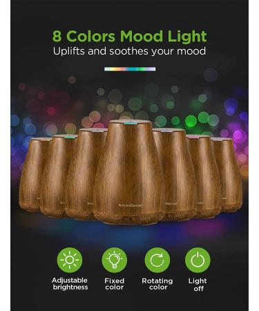 InnoGear Essential Oil Diffuser - Upgraded Aromatherapy Diffuser with 7 Color Lights and 2 Mist Modes - Bronze Finish - Buy Online on GoSupps.com