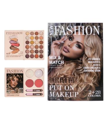 Frfik Makeup Palette - Pressed Eyeshadow Palette 30 Colors | Long Lasting Matte & Shiny Eyeshadows Natural Blush for Party Wedding and Daily Use