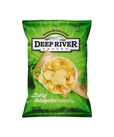 Deep River Snacks Zesty Jalapeno Kettle Cooked Potato Chips, 2-Ounce (Pack of 24) 2 Ounce (Pack of 24)