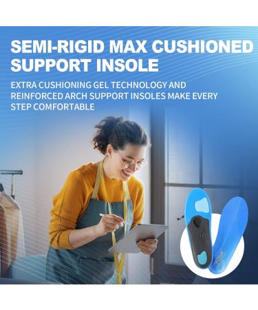 PCSSole Orthopedic Insoles for High Arch Support | Flat Foot Inserts for Plantar Fasciitis & Foot Pain | XL for Men (12.5-14) - 32cm 307-Blue - Buy Online on GoSupps.com