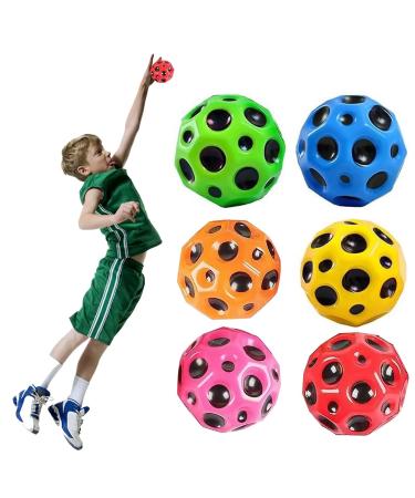 6 pieces moon ball 66mm astro jump ball bounce ball bouncing ball for children high jumps rubber ball space ball moonball make a blazing noise high bounce hole ball moonball lava ball