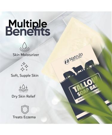 Beef Tallow Soap Bar - All-Natural Unscented Grass-Fed Tallow Soap for Moisturizing Face & Body - Ideal for Eczema & Sensitive Skin - Handcrafted in the USA - Buy Online on GoSupps.com