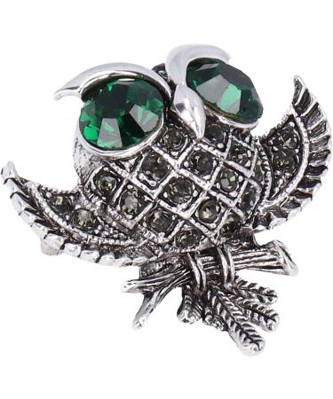 Rhinestone Perched Owl Brooch Cute Beautiful Fashion Big Eyed Owl Brooch Simulated for Weddings for Parties for Vacations - Buy Online on GoSupps.com