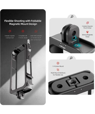 Insta360 X3 Aluminum Protective Frame with Silicone Lens Guards and Cold Shoe Mount - Durable Metal Housing Cage Bundle - Buy Online on GoSupps.com