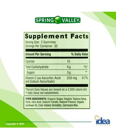 Spring Valley Organic Zinc & Vitamin C Gummies Bundle - Immune System Support - 22mg Zinc, 250mg Vitamin C - 60ct & 70ct - Buy Online on GoSupps.com