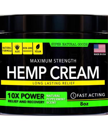Hemp Cream - Made in USA - 8 Ounce - with Arnica & Hemp Extract - Hemp Oil Cream - Skin, Back, Muscles & Shoulder 8 Fl Oz (Pack of 1)