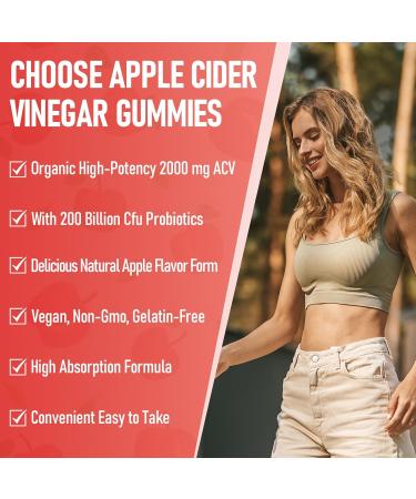 Apple Cider Vinegar Gummies | Max Strength 2000mg | Vegan Non-GMO Probiotics & B12 Support | Digestion Metabolism Detox Gut & Immune Health | 120 Gummies (2 Packs - Buy Online on GoSupps.com