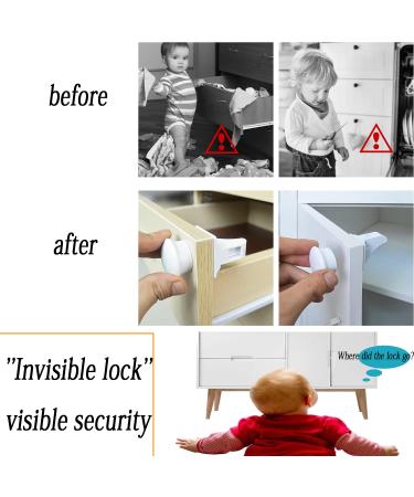 Sylbx Magnetic Cabinet Lock Set - 4 Locks + 1 Key | Invisible Child Safety Locks for Cupboards & Drawers | No Drilling or Tools Required | Secure Your Home - Buy Online on GoSupps.com