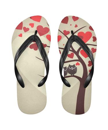 Mnsruu flip -flops with a tree motif heart shape for Valentine's Day for home hotel spa bedroom travel size s for men and women