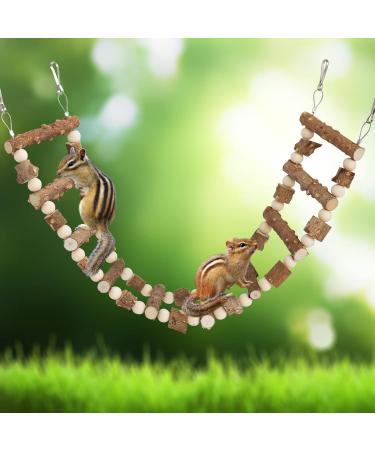 Buy Natural Wooden Bird Ladder & Accessories | Toys for Parrots Hamsters Rats | Climbing Conductor for Bird Cages (72x10x9 cm) - Buy Online on GoSupps.com